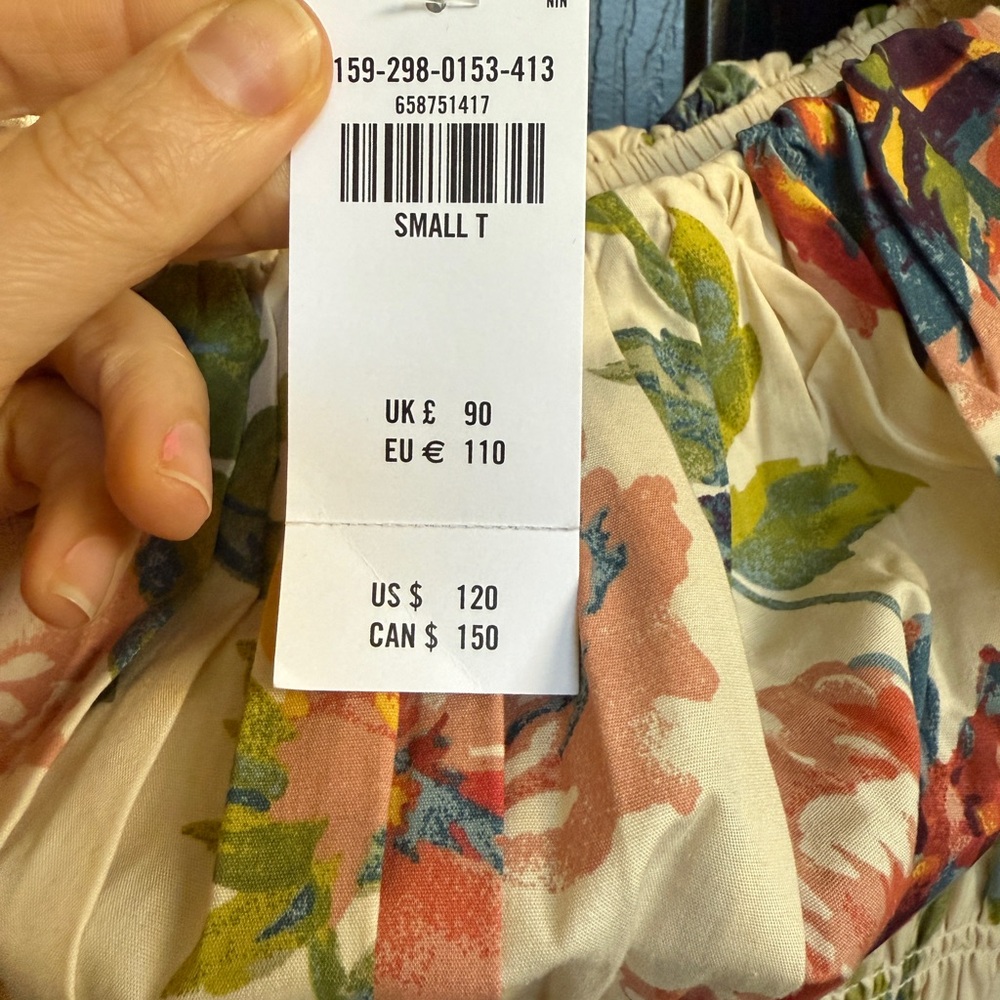 Abercrombie & Fitch Smocked Drop Waist Maxi Dress Small Tall NWT - Picture 7 of 12